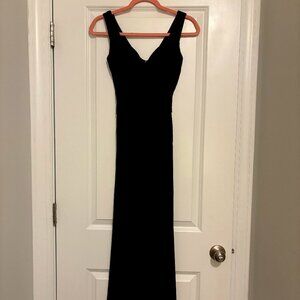 Floor length black dress
